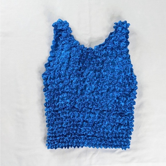 Tops Y2k Blue Satin Popcorn Vintage Tank Top Poshmark